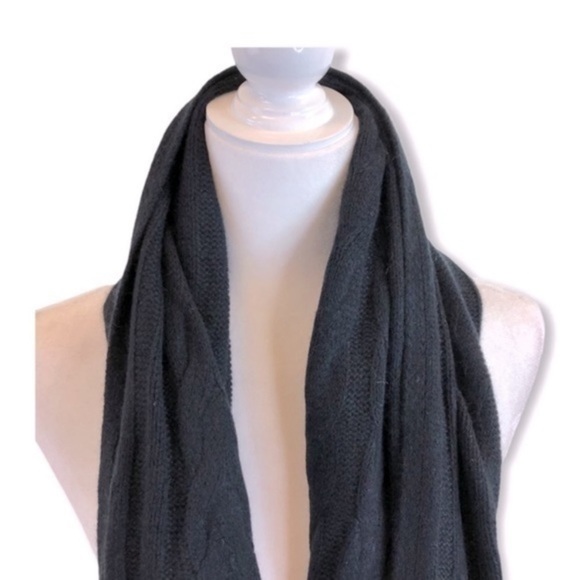 Halogen Charcoal Grey 100% Cashmere Scarf New - Picture 3 of 9
